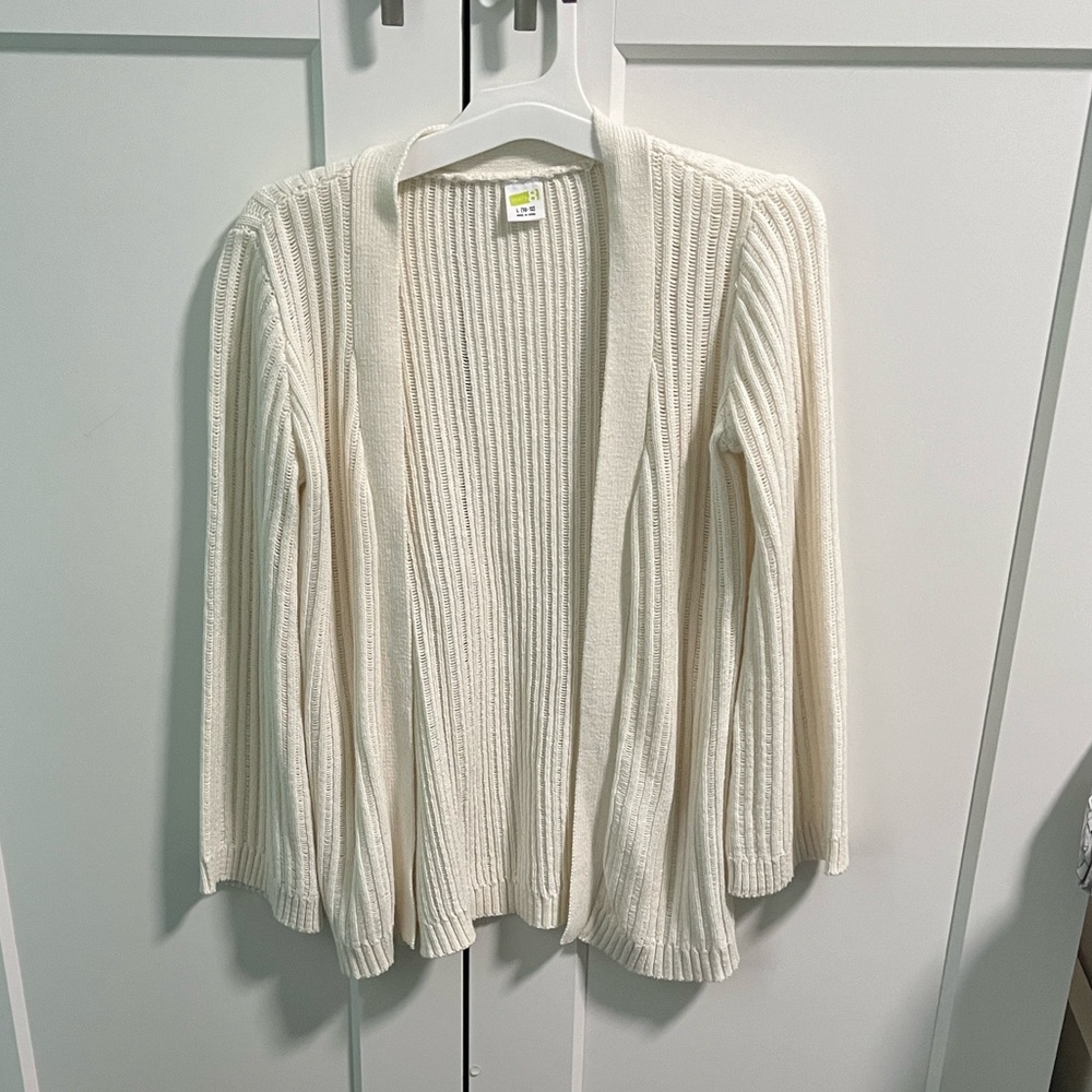 Cute Cream Open-Front Cardigan